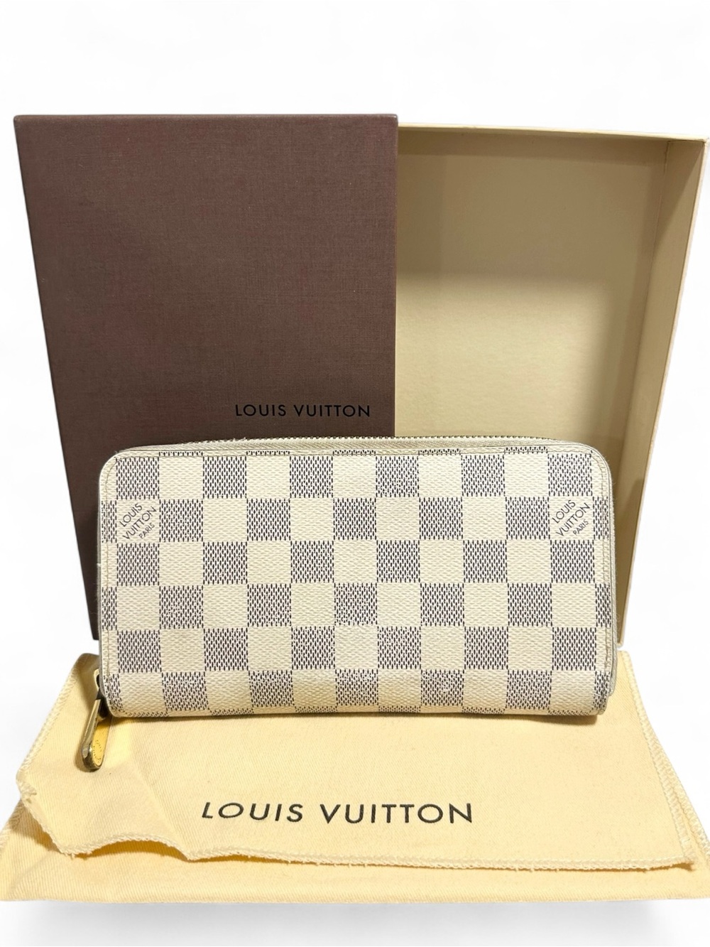 Louis Vuitton Damier Azur Zippy Wallet with Box & Dust Bag